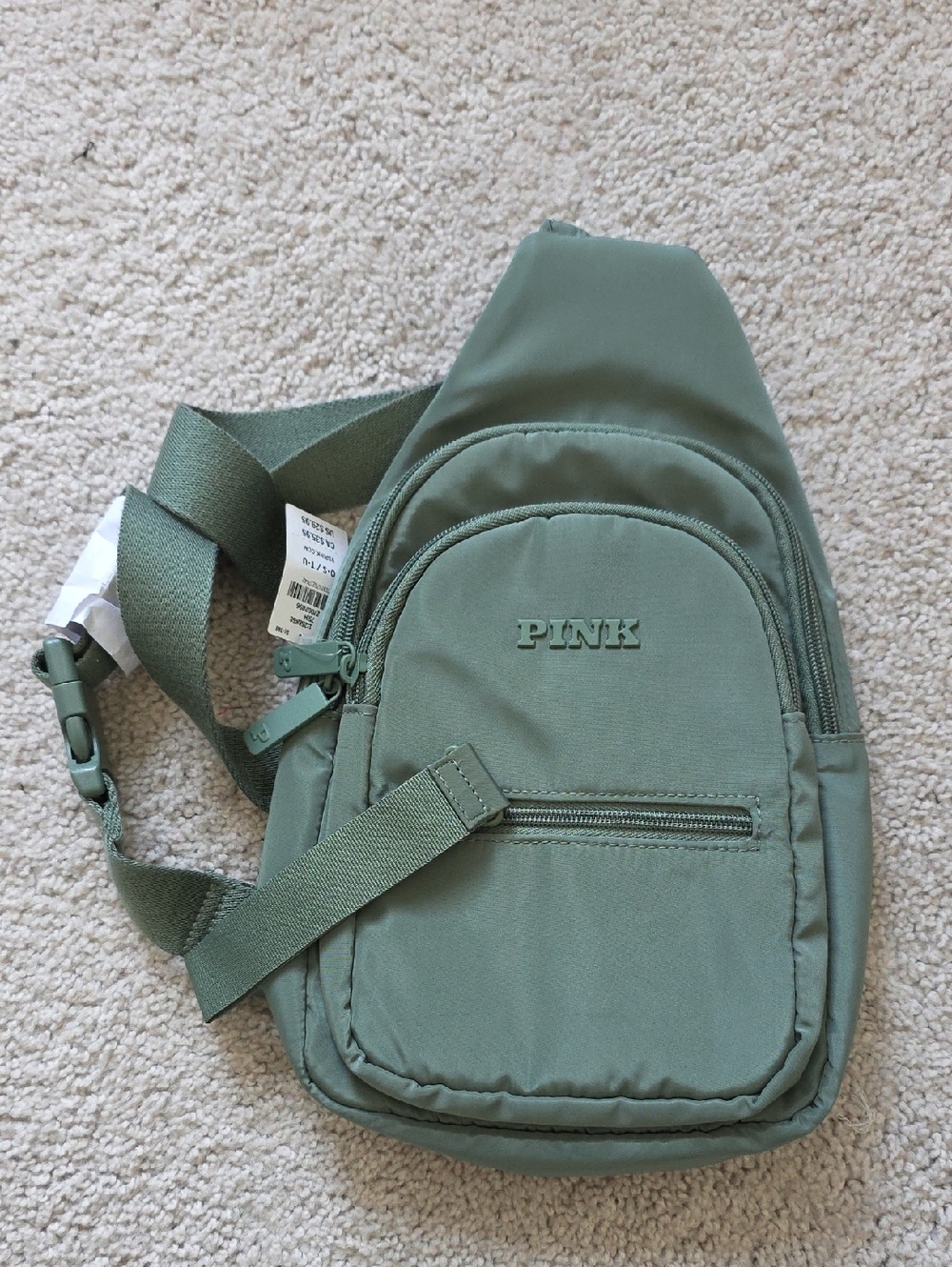PINK Victoria's Secret Sage Green Sling Bag